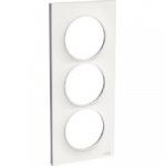 Plaque Schneider Electric Odace Styl - 3 postes - Blanc - Entraxe 57 mm