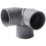 Coude PVC double - Femelle / Femelle - 87�30 - Equerre - Diam�tre 50 mm - Nicoll CEJ88