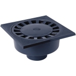 Siphon de Cour - 250 x 250 mm - A Embo�ture ext�rieure - Sortie verticale - Nicoll SC1009S - Gris Fonc�