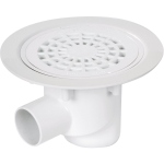 Siphon de sol plastique - Avec grille - Blanc - PVC - SH - Diamtre 50mm - Nicoll SITARH