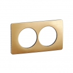 Plaque de finition - 2 Postes - Entraxe 57 mm - Laiton satin� - Legrand C�liane CP1206