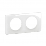 Plaque de finition - 2 Postes - Blanc �maill� - Legrand C�liane CP0002