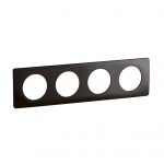 Plaque de finition - 4 Postes - Noir m�t�ore - Legrand C�liane CP0704