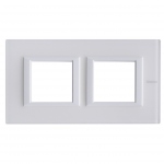 Plaque rectangulaire - Bticino Axolute - 2 x 2 modules - Verre blanc - Horizontale - Bticino HA4802M2HVBB