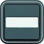 Bouton poussoir lumineux porte �tiquette NO 10A Hager Cubyko complet encastr� gris