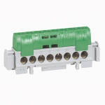 Bornier isol� 1x6 � 25 mm� + 16x1.5 � 16 mm� - Vert Terre