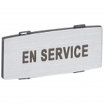 Etiquette Legrand Osmoz aluminium avec texte EN SERVICE - Petit modle