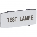 Etiquette Legrand Osmoz aluminium avec texte TEST LAMPE - Petit modle