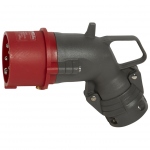 Fiche coude male 16 Ampres 3P+N+T IP44 rouge - Legrand Hypra 52264