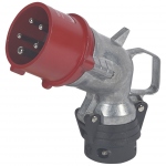 Fiche coud�e - M�le - 16 Amp�res - 3P+N+T - IP44 - Rouge - Legrand Hypra 052274