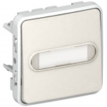 Bouton poussoir porte tiquette - Legrand Plexo - Blanc - Composable