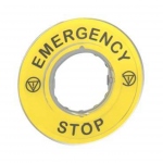 Etiquette Circulaire - Arret d'urgence - D60 - EMERGENCY STOP - Schneider ZBY9320