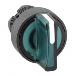 T�te - Bouton Tournant lumineux - 3 positions - Fixe - Vert - Schneider ZB5AK1333