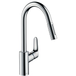 Mitigeur vier - FOCUS - Bec pivotant - Douchette extractible 2 jets - Hansgrohe 31815000