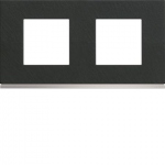 Plaque - 2 postes - Horizontale - 71 mm - Dark Rock - Hager Gallery WXP4412
