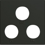 Enjoliveur - Prise TV+FM+SAT - 2 modules - Night - Hager Gallery WXD256N