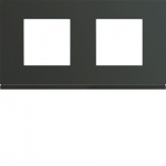 Plaque - 2 postes - Horizontale - 71 mm - Anthracite - Hager Gallery WXP1012