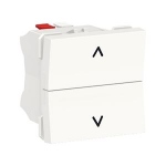 Commande volet roulant - Double poussoir - 6A - 2 modules - Blanc - Schneider electric NU320718
