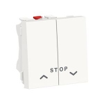 Commande volet roulant - Poussoir - Stop - 10A - 2 modules - Blanc - Schneider electric NU323718