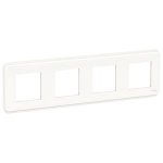 Plaque de finition - Blanc - 4 Postes - Schneider Unica Pro NU400818