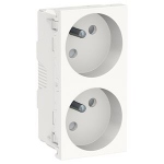 Prise de courant - Goulotte - 2 x 2P+T - 45D - Bornes auto - Blanc - Schneider electric NU306918T