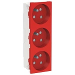 Prise de courant - 3 x 2P+T - 45D - Borne auto - D�trompage - Rouge - Schneider electric NU307103