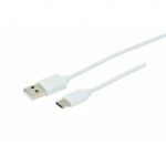 Cordon - Type C Mle vers USB Mle - 3A - 1 mtre - Blanc - Erard 722442