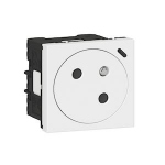 Prise de courant - 2P+T - Blanc - Surface - Antimicrobien - Voyant - Legrand 077148L