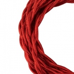 Cble Textile - Torsad - 3 mtres - 2 x 0.75 mm2 - Rouge mtallique - Bailey 140310
