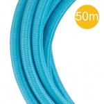 Cble Textile - 50 mtres - 2 x 0.75 mm2 - Bleu ciel - Bailey 142555