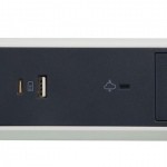 Bloc multiprise - 3 x 2P+T - Parafoudre - USB - 1.5 Mtre - Blanc / Noir - Legrand 049417