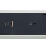 Bloc multiprise - 3 x 2P+T - Parafoudre - USB - 1.5 M�tre - Blanc / Noir - Legrand 049417