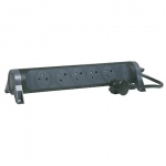 Bloc multiprise - 5 x 2P+T - Rotatif - 1.5 M�tre - Noir - Legrand 049452