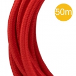 Cble Textile - 50 mtres - 3 x 0.75 mm2 - Rouge - Bailey 145036