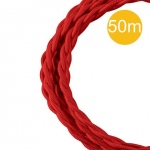 Cble Textile - Torsad - 50 mtres - 3 x 0.75 mm2 - Rouge - Bailey 145041