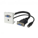 Plastron VGA + Jack 3.5 mm - Raccord Femelle - 15 cm - Erard 2803