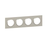 Plaque Legrand Dooxie - 4 postes - Plume - Legrand 600824