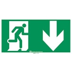 Pictogramme autocollant signalisation d'vacuation - Flche vers le bas - 100 x 200 mm - URA 956663