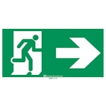 Pictogramme autocollant signalisation d'�vacuation - Fl�che vers la droite - 100 x 200 mm - URA 956661