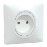 Prise de courant - 2P - A griffes - Complet - Blanc - Schneider Electric S321033