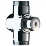 Robinet temporis� - Tempochasse - Apparent - A bouton poussoir - Chrom� - Delabie 760000