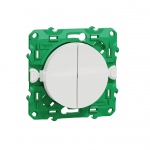 Interrupteur - Double - Sans fil et sans pile - Odace - Blanc - Schneider Electric S520114