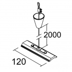 Kit de suspension - Pour rail 3 allumages Aric 023 - Noir - ARIC 16344