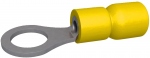 Cosses rondes trou de 4 jaune - Boite de 100
