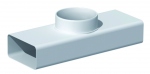 T Plat PVC rigide - Horizontale - Rectangulaire - 55 x 110 mm vers diamtre 100 mm
