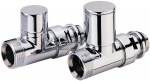 Kit robinet radiateur - Manuel - Design - Chrome - Droit - 15 x 21 - Alterna KIT4RM