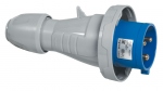 Fiche mobile droite m�le - 32 Amp�res - 2P+T - IP67 - Bleu - Legrand 555434