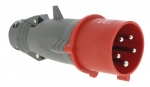 Fiche droite male 32 Amp�res 3P+N+T IP44 rouge - Legrand Hypra 52944