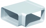 T Plat PVC rigide - Horizontale - Rectangulaire - 55 x 110 mm