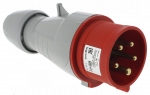 Fiche droite m�le 16 Amp�res 3P+N+T IP44 rouge - Legrand 555129
